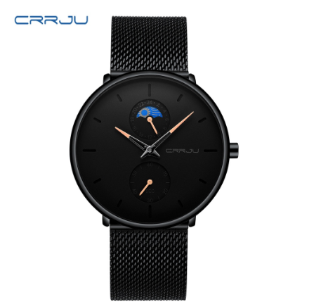 CRRJU Men's Watch Original Brand Multifunctional Fashion Business Analog Quartz Stainless Steel Waterproof 2263 X M013