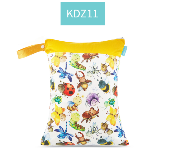 Happyflute Portable 30*40CM Diaper Wet Bag Waterproof Two Zippered Cute Prints Wet Dry Diaper Bag With Handle Wetbags 08