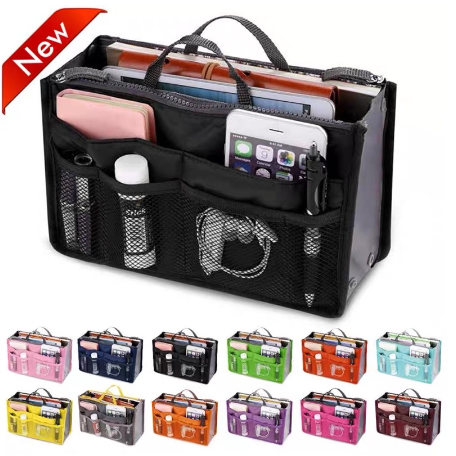 Double Zipper Middle Bag Functional Organizer Bag Small Cosmetic Bag Storage Liner Bag