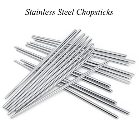 1 Pair Premium Reusable Metal Stainless Steel Chopsticks / Lightweight Easy to Use Metal Chopstick
