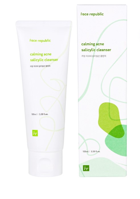 Calming Acne Salicylic Cleanser Oily Sensitive Skin Pimple  BHA CICA Vegan 100ML