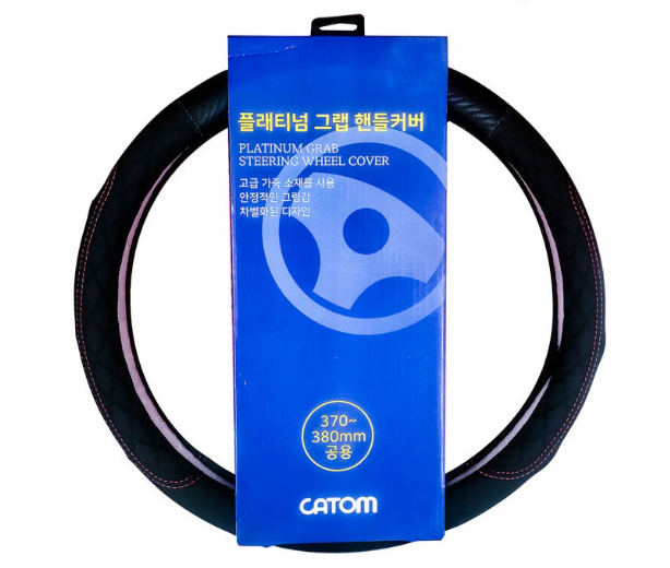Catom Steering Wheel Cover Platinum Grab SJ-27 Carbon (Black Red) 380mm