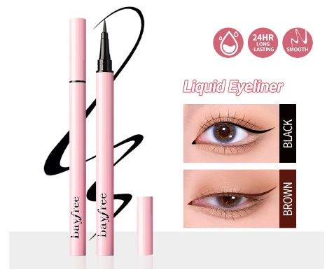 Bayfree Black Or Brown Liquid Eyeliner Evenly Pigmented Long Lasting Waterproof Smoothly