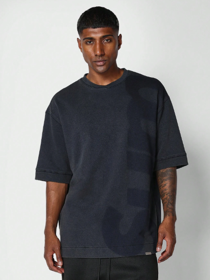 SUMWON Heavyweight Washed Tee With All Over Print College Ready