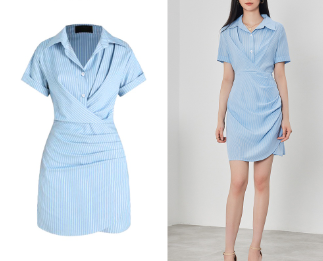 Lovito Women Knot Ruffle Dress L62ED134 Blue