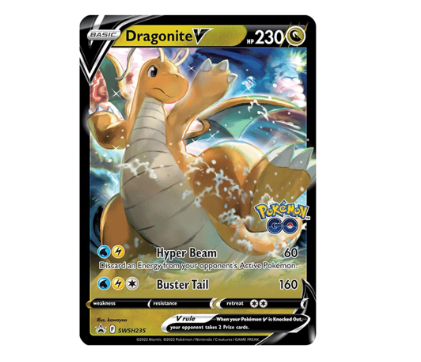 Pokemon Trading Card Game Pokemon Go Premier Deck Holder Collection Dragonite Vstar Card Set
