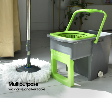 SCRUBZ Stainless Steel Spin Mop 16x112-128 Microfiber Floor Mop Cleaning Supplies