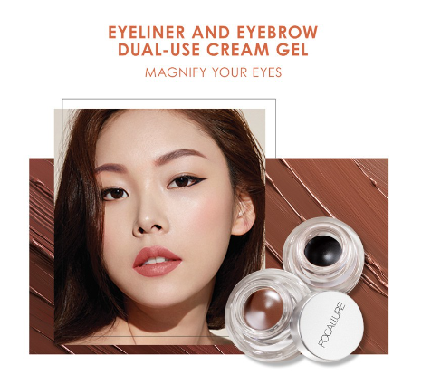 FOCALLURE STAYMAX Waterproof And Anti-sweat Highly Pigmented And Smudge-proof Eyeliner and Eyebrow Dual-Use Cream Gel