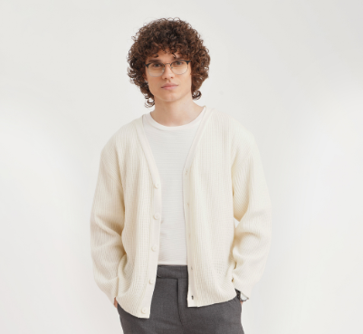 Penshoppe Dress Code Knit Cardigan For Men (White)