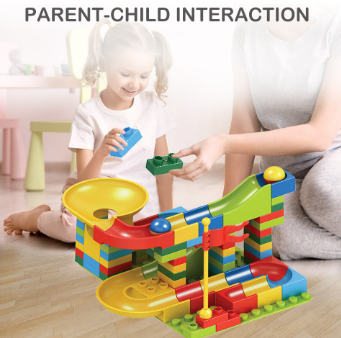 88pcs DIY Marble Race Run Maze Balls Track Big Size Bricks Building Blocks Educational Toys For Children Gifts