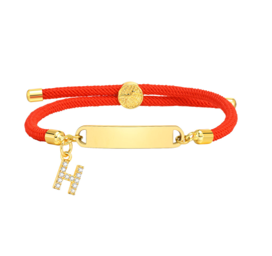 Vnox Custom Initial Letter Name Baby Bracelet Personalized Newborn Child Birth Gift Red Thread Rope Bracelet Adjustable Handchain H