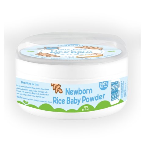 Tiny Buds Newborn Rice Baby Powder with Puff 70g
