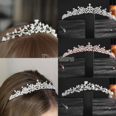 Women Wedding Bridal Princess Vintage Crystal Pearl Prom Hair Tiara Crown Flower Headband SHIPPING in Philippines