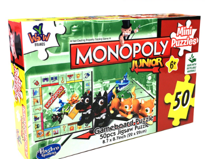 YWOW Hasbro Monopoly Junior 50 pcs Mini Puzzle