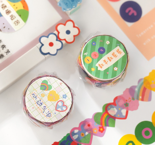 100 Pcs/Roll Creative Flower Petal Animals Washi Tape Masking Tape Decorative Decals Diy Petal Stickers for Scrapbooking Diary