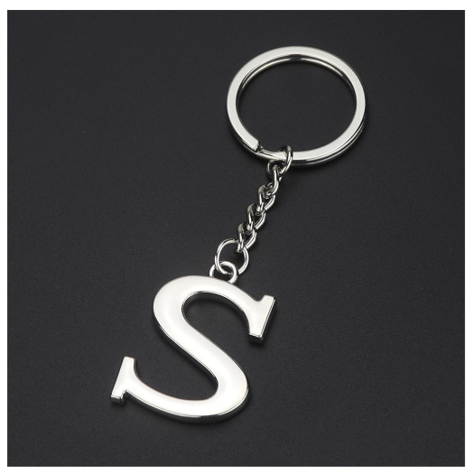 New A-Z 26 Letter Key Chains Stainless Steel Keychain Charm Fashion Accessories Key Ornaments S
