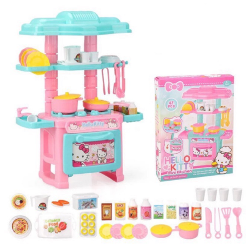 Frozen Elsa Kitty Pony Hello Kitty Mini Kitchen Play Set Baby Mainan Masak Early Learning Toy