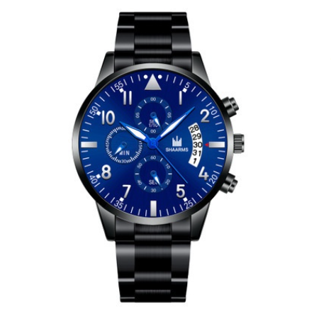 SHAARMS Stainless Steel Quartz Watch Date Calendar Men Business Watches M5