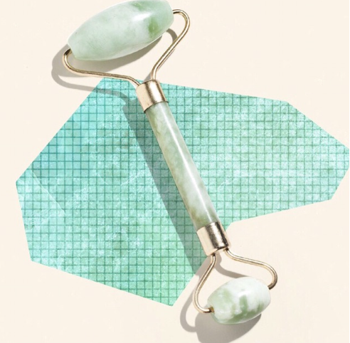 Double Jade Nature Head Facial Massege Roller Face