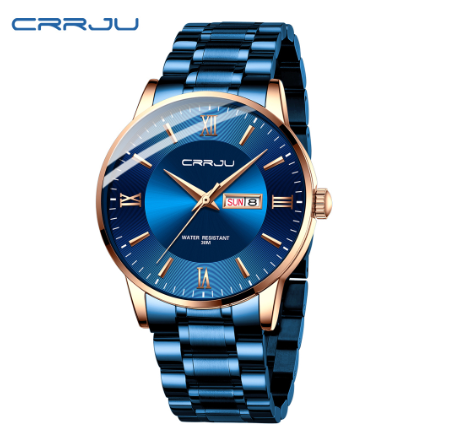 CRRJU Original Men's Watch Stainless Steel Business Simple Dial Casual Sports Quartz Waterproof 2175 XS 08