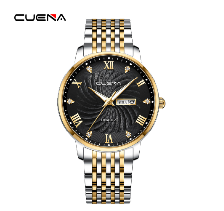 CUENA New Men's Watch Fashion Business Automatic Date Stainless Steel Waterproof Quartz 6069 M3