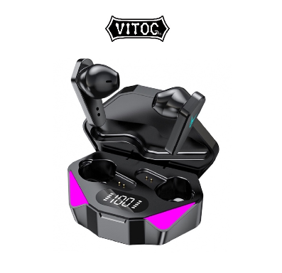 Vitog X15 Tws Gaming Earbuds Wireless Earphones Waterproof Earbuds Touch Control Headset with Noise Cancelling
