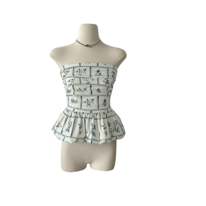 Lovito Women Draped Ruffle Hem Tank Top L61AD133 (White)