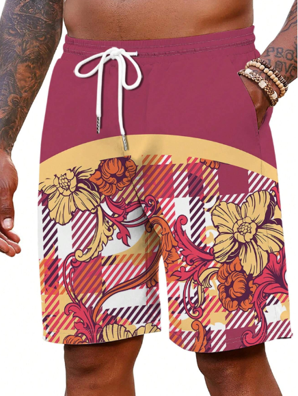 Men's Beach Shorts With Big Eye Cat 3D Print