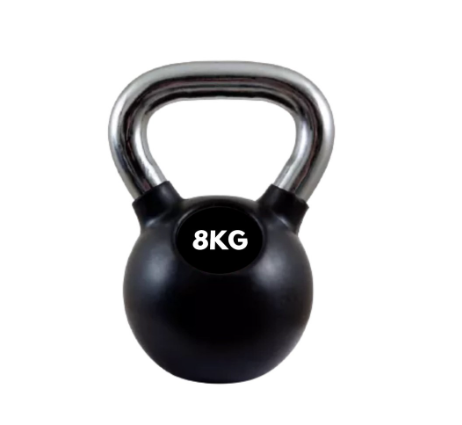 8Kg Lifting Fitness Kettlebell Weights Ball Fitness Equipment Stainless Handle Coated Bottom