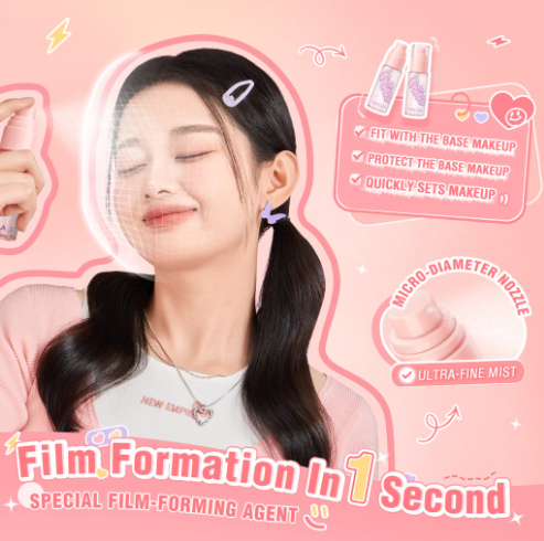 Pinkflash Fix & Lock Fast Film Forming Setting Spray Matte Hydrating Oil-Control Extend Makeup Wear Soothing Calming Non-Sticky