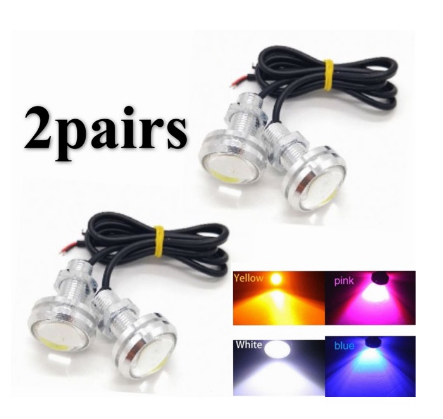 2pairs Car Motorcycle Parts Accessories Eagle Eye LED Light 20mm 12V