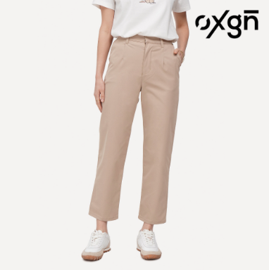 OXGN Smart Tapered Trousers For Women Black/Nude
