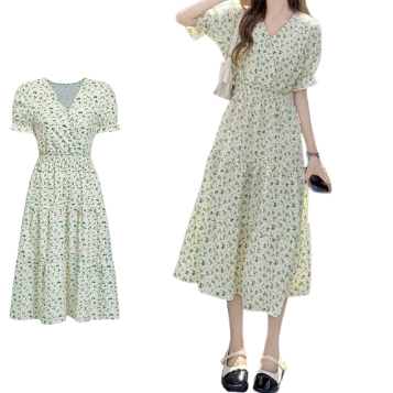 Lovito Women Casual Ditsy Floral Ruffle Dress L77ED020