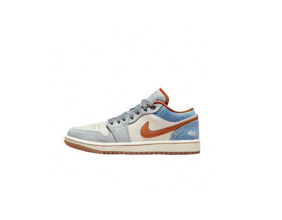 Jordan Air Jordan 1 Comfortable And Versatile, Wrapped Design, Anti-Slip, Lightweight, Low-Top Casual Sneakers, Women, Blue & White, FZ5045-091
