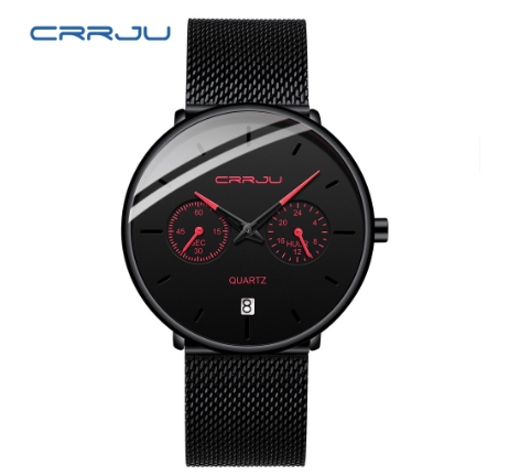 CRRJU Men's Watch Original Brand Multifunctional Fashion Business Analog Quartz Stainless Steel Waterproof 2263 X M06