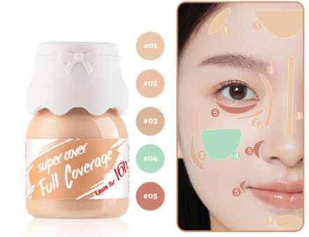 SANIYE Facial Concealer Foundation Cute Bottle Natural Long Lasting Face Concealer Cream 15ML 5 Colors R8046