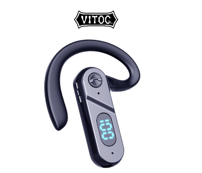 Vitog V28 Bone Conduction Bluetooth-compatible Business Earphone Wireless Earbuds Single Headphone with Microphone Headset