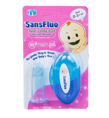 Sansfluo Infant's Dental Brush and Gum Massager with Hygiene Case
