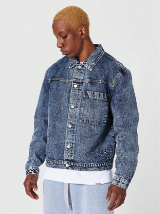 SUMWON Slim Fit Denim Jacket With Pocket