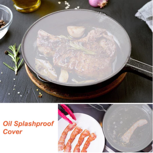 33CM Grease Splatter Screen Guard Oil Splashproof Stainless Steel Mesh Cover Kitchen Tool Frying Pan