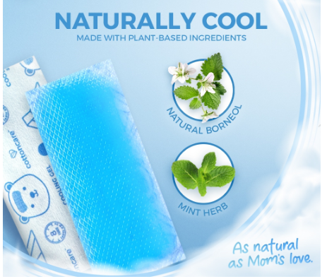 Cottoncare (6pcs) Baby Cooling Gel Fever Patch Babies Kids Kool Relief Headache Stress Discomfort