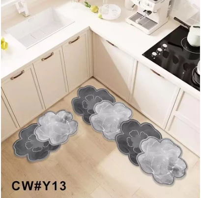 2 in 1 Modern Anti Slip Kitchen Floor Mat Home Entrance Front Door Rug 120*40Cm