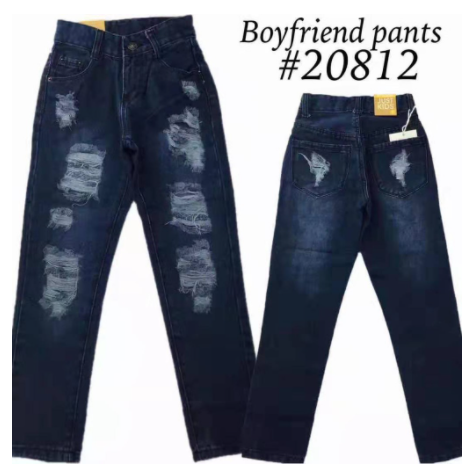 Unisex Boyfriend Tattered Pants for Kids