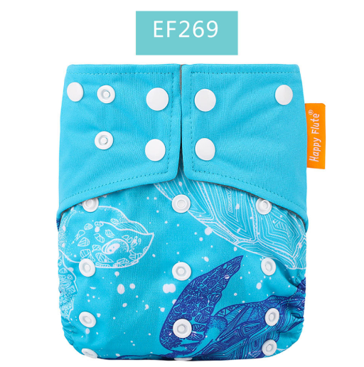 Happyflute Baby Cloth Diapers Double Gusset Bamboo Charcoal Inner Washable Cloth Nappy Without Insert D7