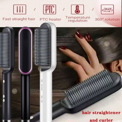 MISS ROSE Multifunctional Hair Straightening Heat Hair Ceramic Curler Electric Straightener Hot Comb Hair Care Beard Straightener