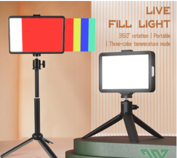 TNW 6/8inch LED Video Light Panel Fill Light With Tripod Photography Lamp For Vlogging Video Live