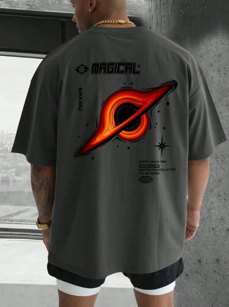 Men's Plus Size Summer Casual Round Neck Short Sleeve T-Shirt With Slogan Print