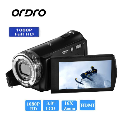 Original Ordro V12 FHD 1080P 3 inch Touch Sceen 20MP 16X Zoom DV Camera Digital Camcorder HDV V12