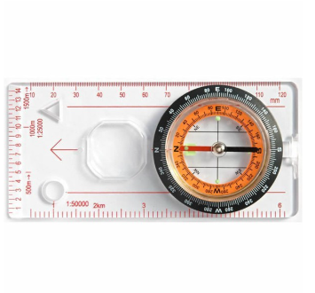 Professional Portable Magnifying Compass Ruler Scale Scout Hiking Camping