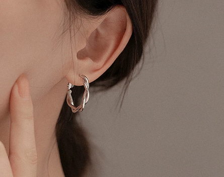 MONIKO Original Design 18k Gold Plated Sterling Silver 925 Earring Hoop Jewelry Accessories Women